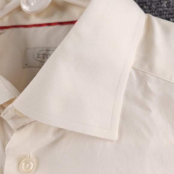 Eton Romania Slim 16 Cotton Cutaway Ivory Long Sleeve Button Up French Cuff Men - Picture 7 of 16